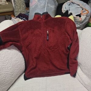 Patagonia Men's Deep Red Zip-Up Sweater